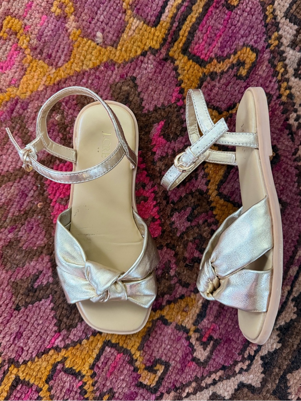 J. Crew Girls Gold Knotted Sandals